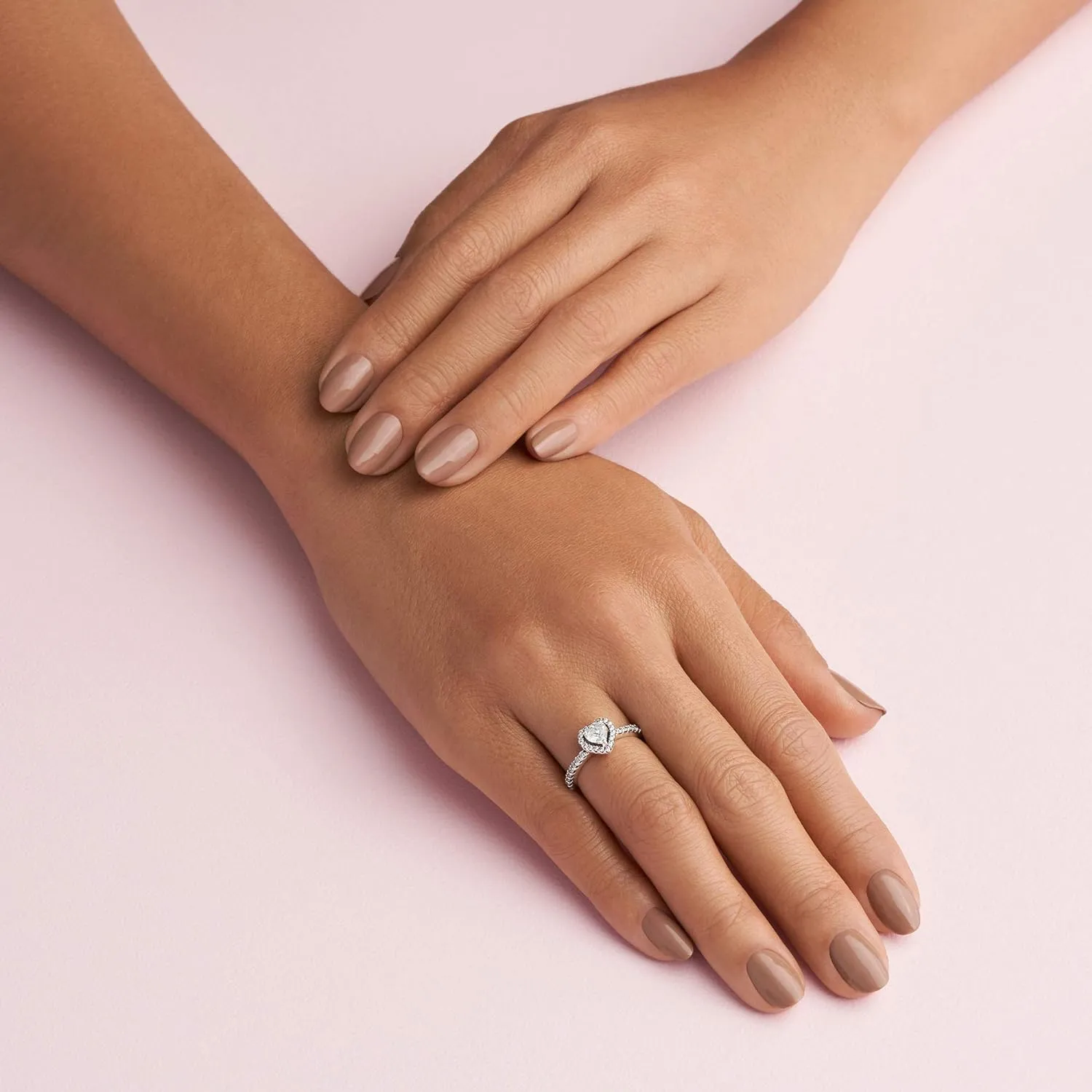 Pandora Elevated Heart Ring - Promise Ring for Women - Layering or Stackable Ring - Gift for Her - With Gift Box