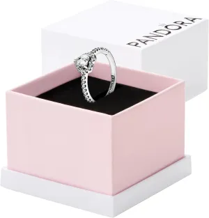 Pandora Elevated Heart Ring - Promise Ring for Women - Layering or Stackable Ring - Gift for Her - With Gift Box