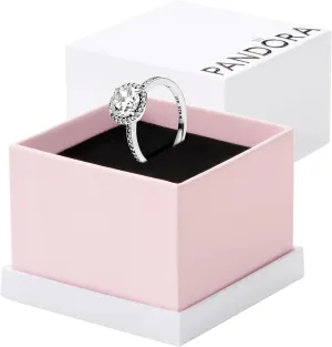 Pandora Round Sparkle Halo Ring - Silver Ring for Women - Sterling Silver with Clear Cubic Zirconia - Gift for Her - Jewelry for Women with Gift Box