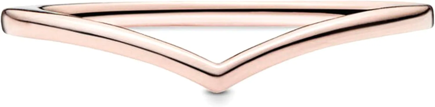 PANDORA Shining Wish - Minimalist Chevron Shape Ring - Stackable Rose Gold Ring for Women - 14k Rose - Gift for Her - With Gift Box