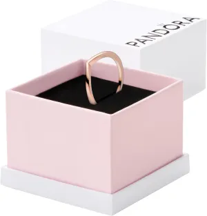 PANDORA Shining Wish - Minimalist Chevron Shape Ring - Stackable Rose Gold Ring for Women - 14k Rose - Gift for Her - With Gift Box