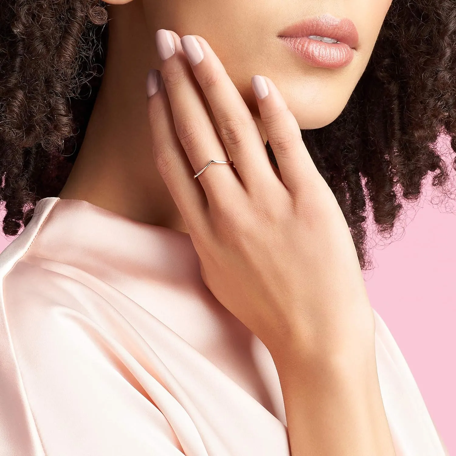 PANDORA Shining Wish - Minimalist Chevron Shape Ring - Stackable Rose Gold Ring for Women - 14k Rose - Gift for Her - With Gift Box