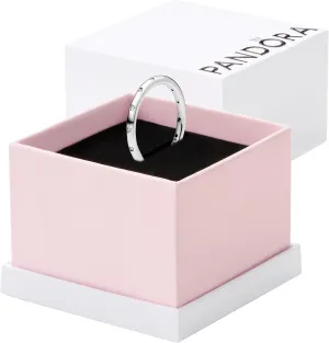 PANDORA Simple Sparkling Band Ring - 14k Gold Stackable Ring for Women - With Gift Box
