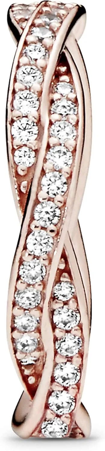 Pandora Sparkling Twisted Lines Ring - Gift for Her - Ring for Women - Clear Cubic Zirconia - With Gift Box