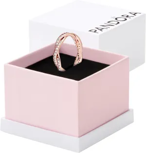 Pandora Sparkling Twisted Lines Ring - Gift for Her - Ring for Women - Clear Cubic Zirconia - With Gift Box