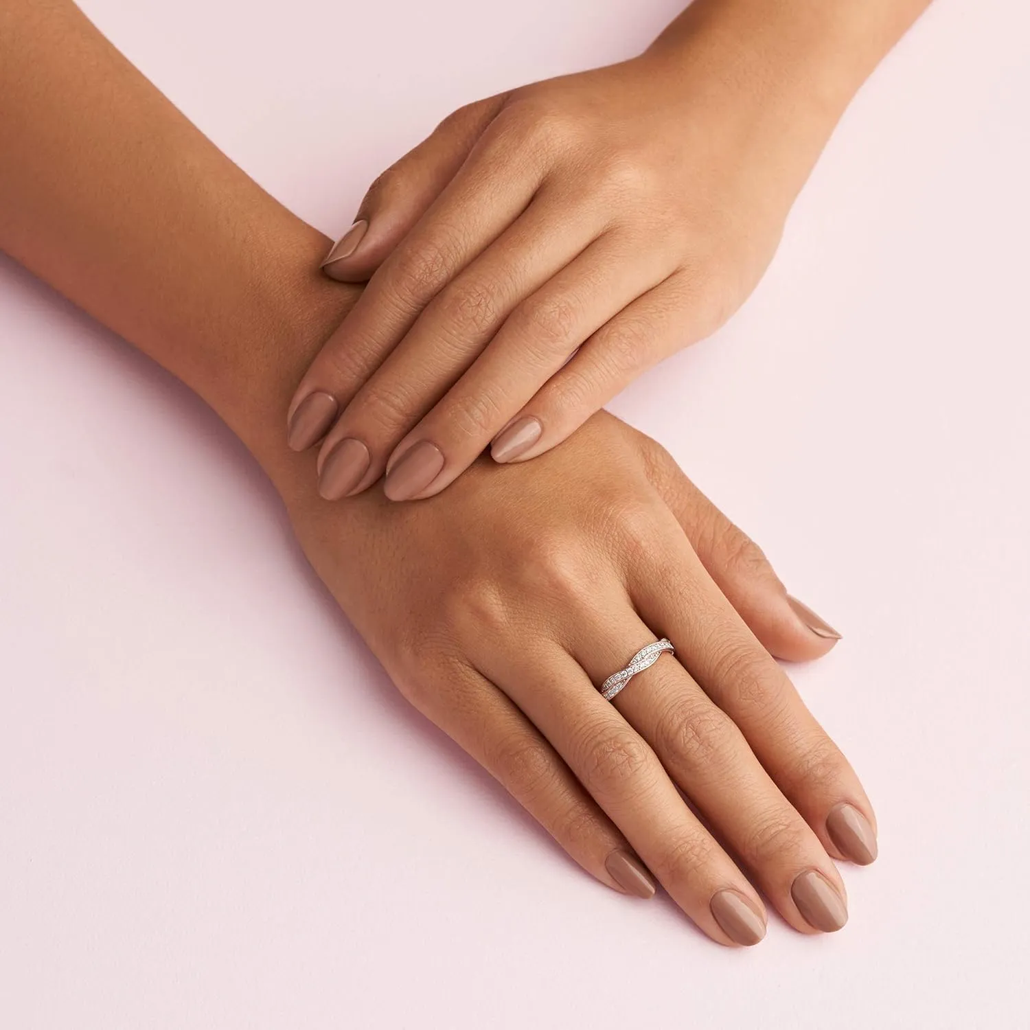 Pandora Sparkling Twisted Lines Ring - Gift for Her - Ring for Women - Clear Cubic Zirconia - With Gift Box