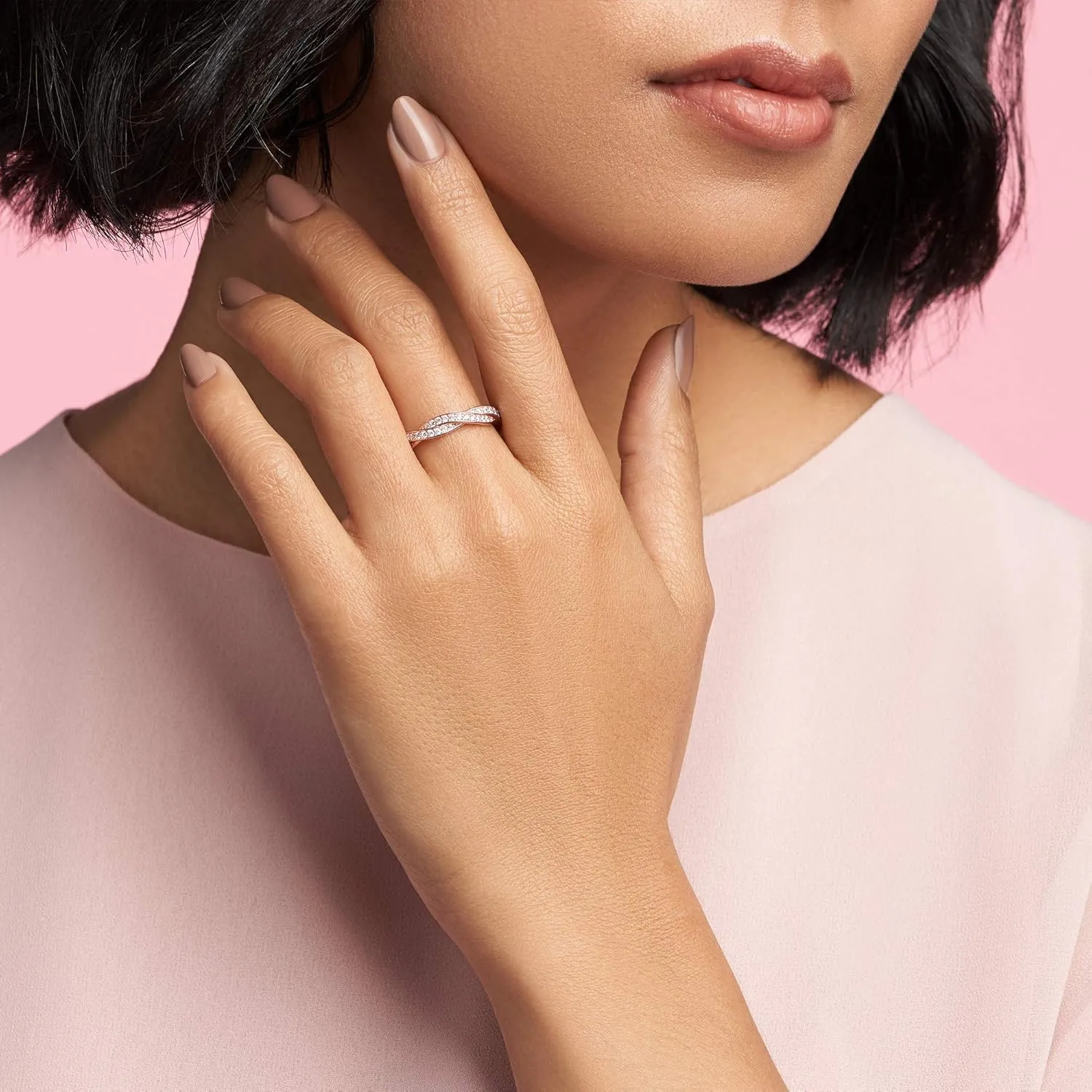 Pandora Sparkling Twisted Lines Ring - Gift for Her - Ring for Women - Clear Cubic Zirconia - With Gift Box