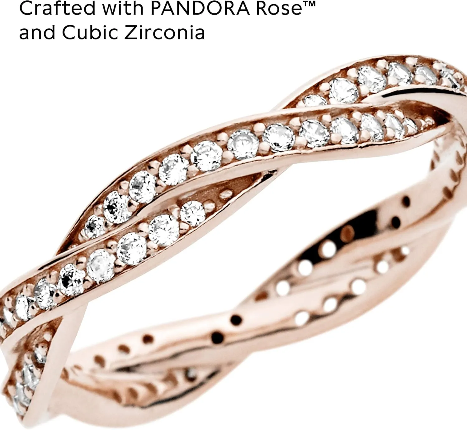 Pandora Sparkling Twisted Lines Ring - Gift for Her - Ring for Women - Clear Cubic Zirconia - With Gift Box