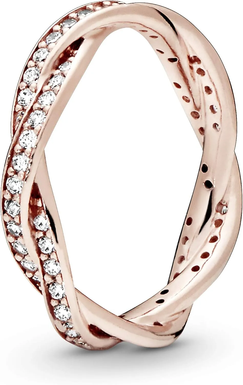 Pandora Sparkling Twisted Lines Ring - Gift for Her - Ring for Women - Clear Cubic Zirconia - With Gift Box