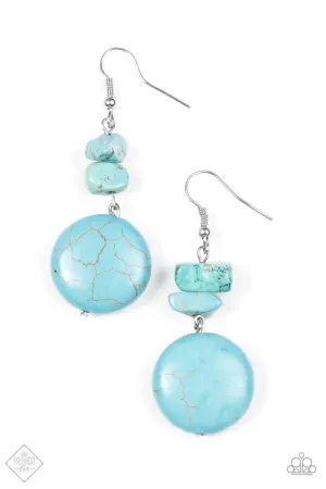 Paparazzi Earring ~ Fabulously Flintstone - Blue