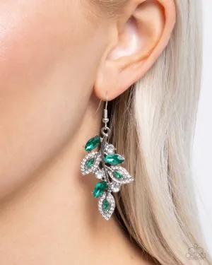 Paparazzi Earring ~ Flourishing Feature - Green
