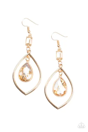 Paparazzi Earring ~ Priceless - Gold