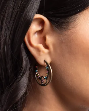 Paparazzi Earring ~ Sympathetic Sweetheart - Brass