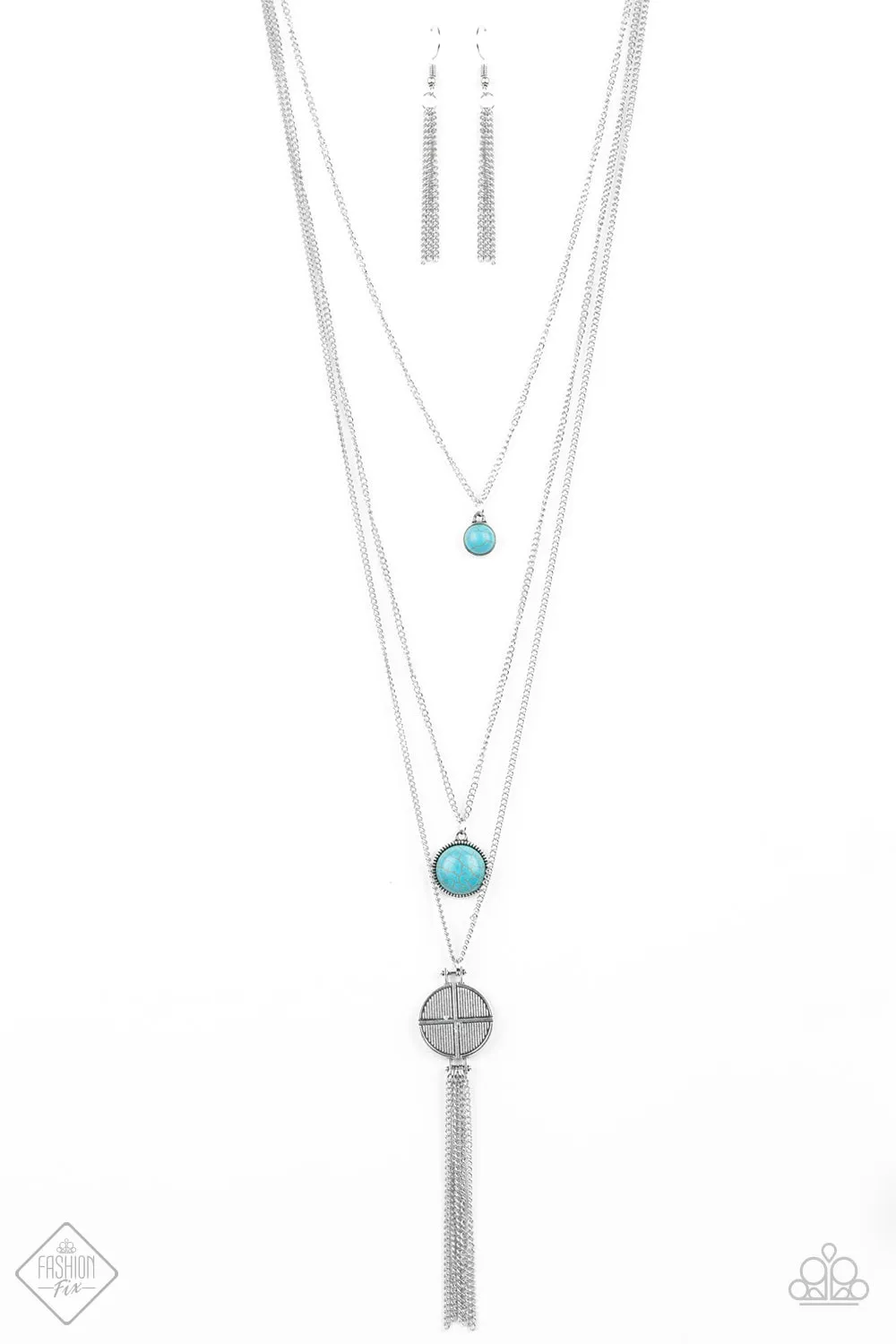 Paparazzi Life Is A Voyage Blue Necklace Set