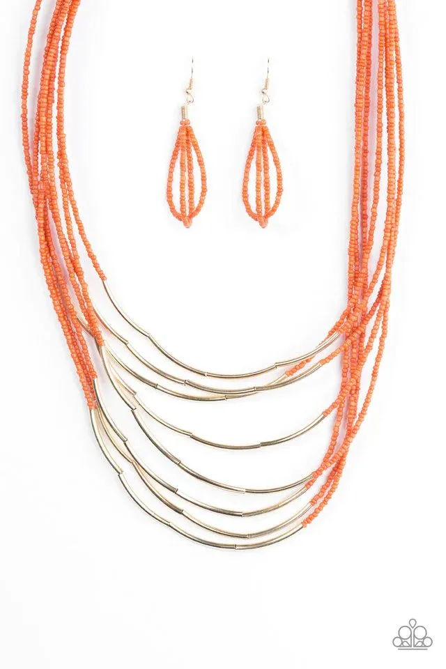 Paparazzi Necklace ~ Living The GLEAM - Orange