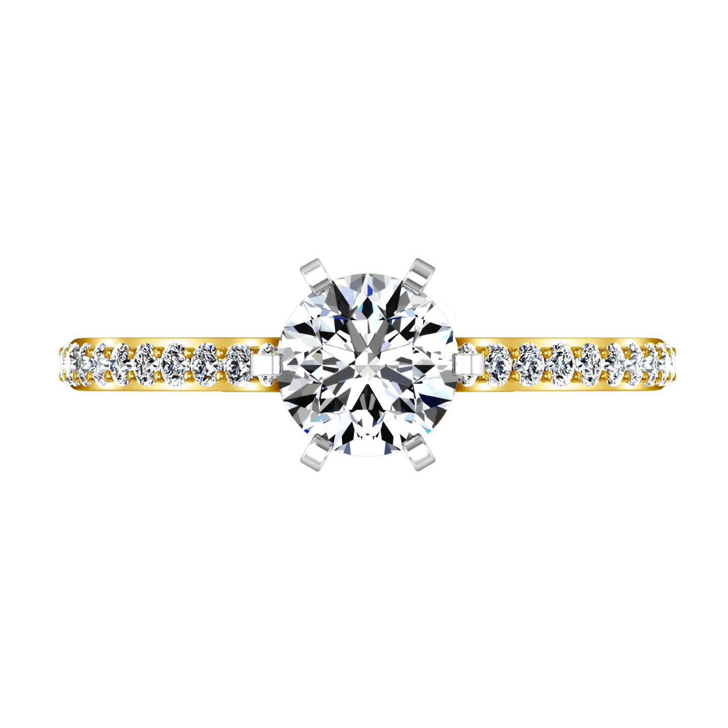 Pave Diamond EngagementRing Juliette 14K Yellow Gold