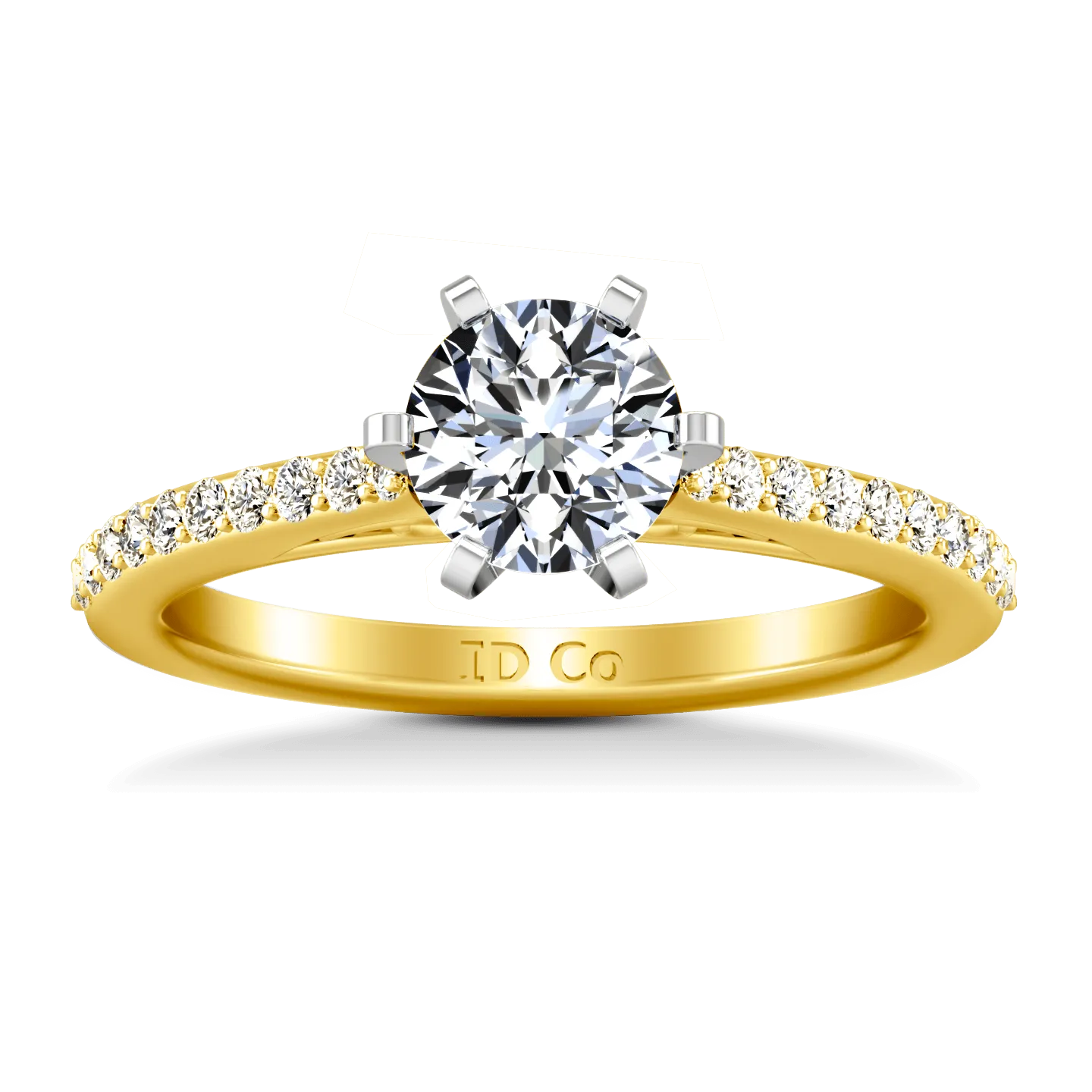 Pave Diamond EngagementRing Juliette 14K Yellow Gold
