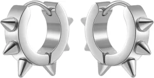 PEAS Punk Jewelry Earrings Stainless Steel Spike Huggie Hoop Earrings