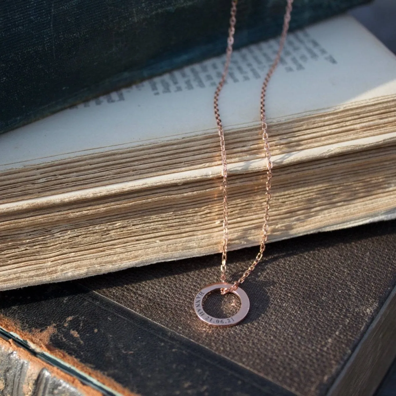 Personalised One Ring Rose Gold Necklace