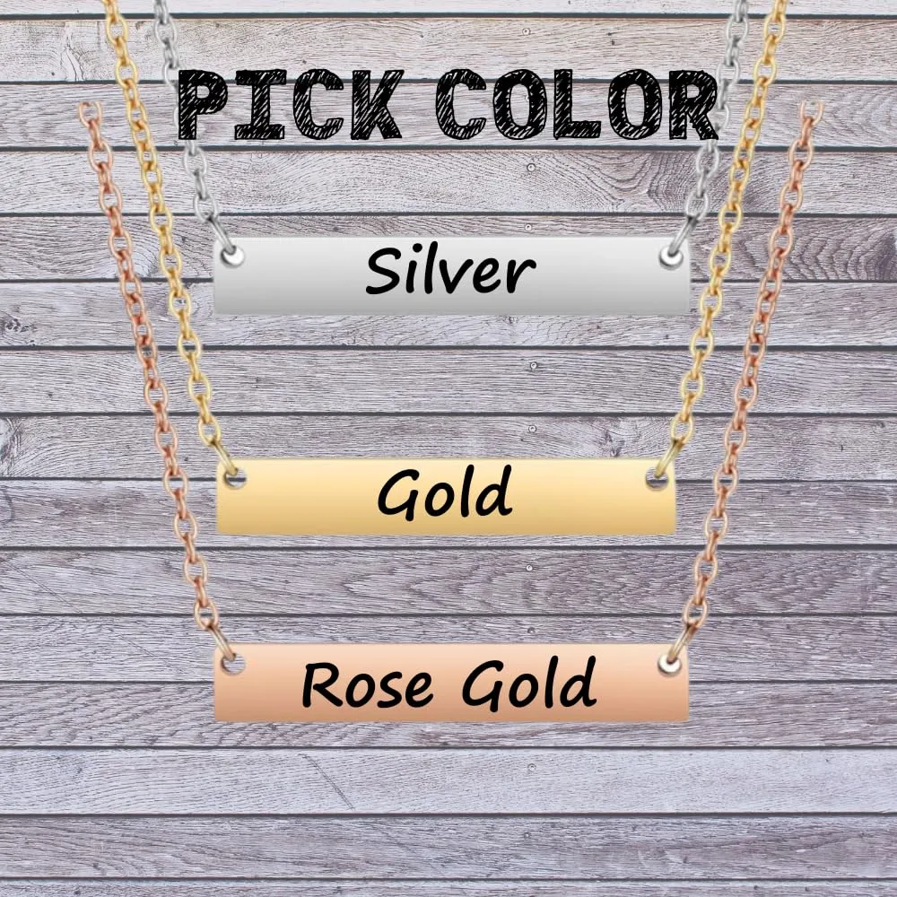 Personalized Cow Necklace, Cow Gift, Custom Engraved Round And Heart Bar Necklace, Memorial Keepsake for Cow Mom, Cow Lover Gift, Pet Name Necklace (Style 2)
