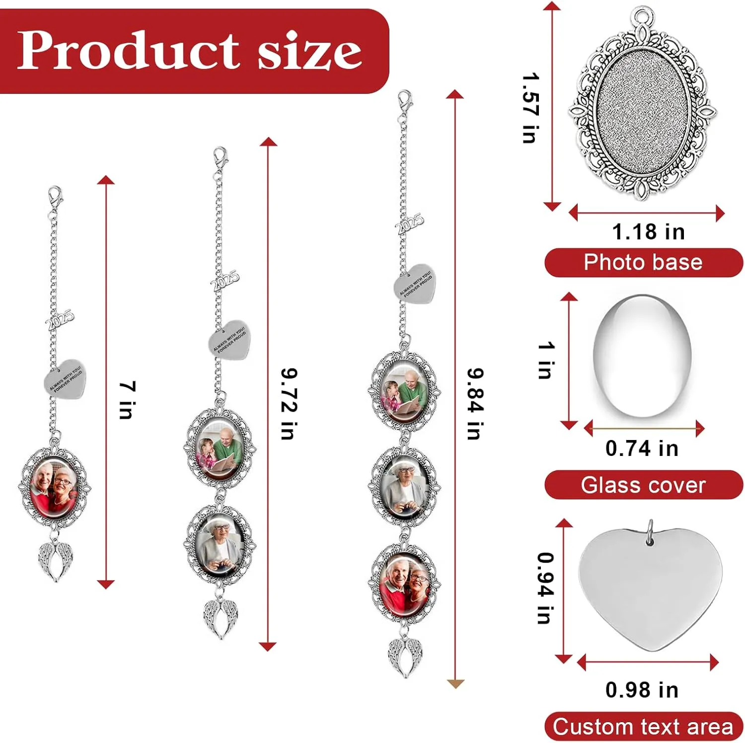 Personalized Graduation Cap Charm Gifts for Class of 2025 College Custom 1-3 Pictures Tassel Pendant Gift for Grads Who Loss Loved Ones