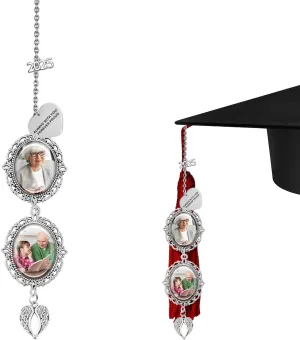 Personalized Graduation Cap Charm Gifts for Class of 2025 College Custom 1-3 Pictures Tassel Pendant Gift for Grads Who Loss Loved Ones
