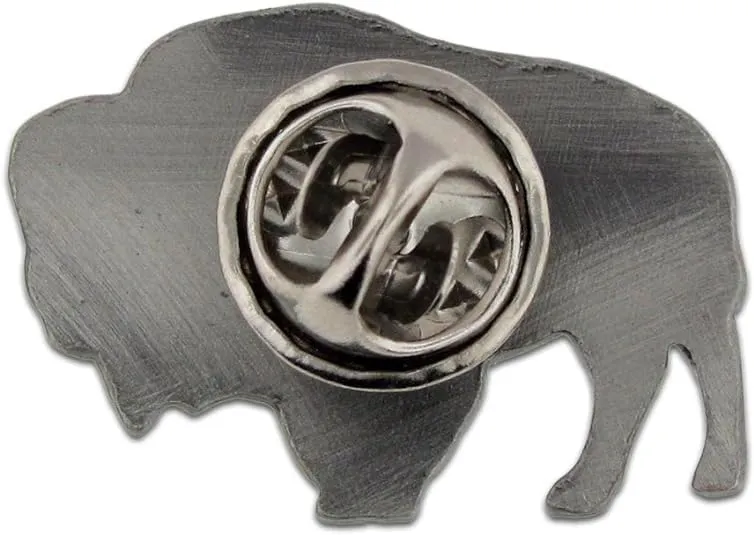 PinMart Antique Silver Wild Buffalo Animal Lover Lapel Pin
