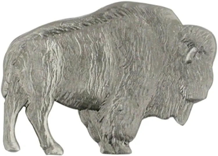 PinMart Antique Silver Wild Buffalo Animal Lover Lapel Pin