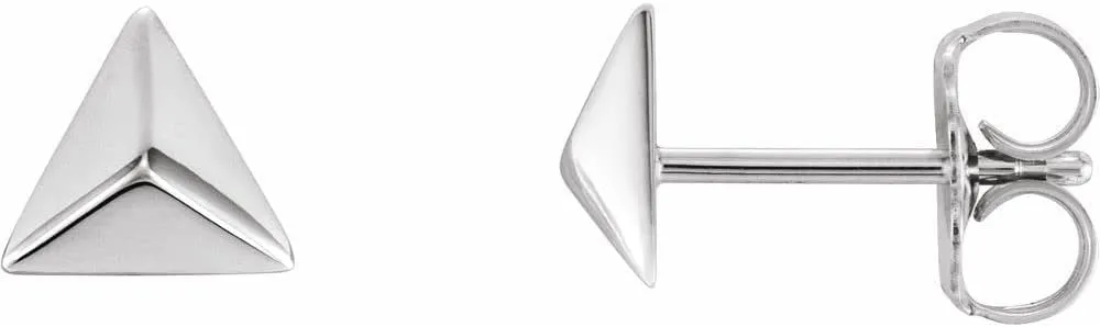 Platinum or 14k Gold Pyramid Earrings Fine Jewelry for Women Gifts for Her