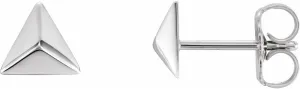 Platinum or 14k Gold Pyramid Earrings Fine Jewelry for Women Gifts for Her