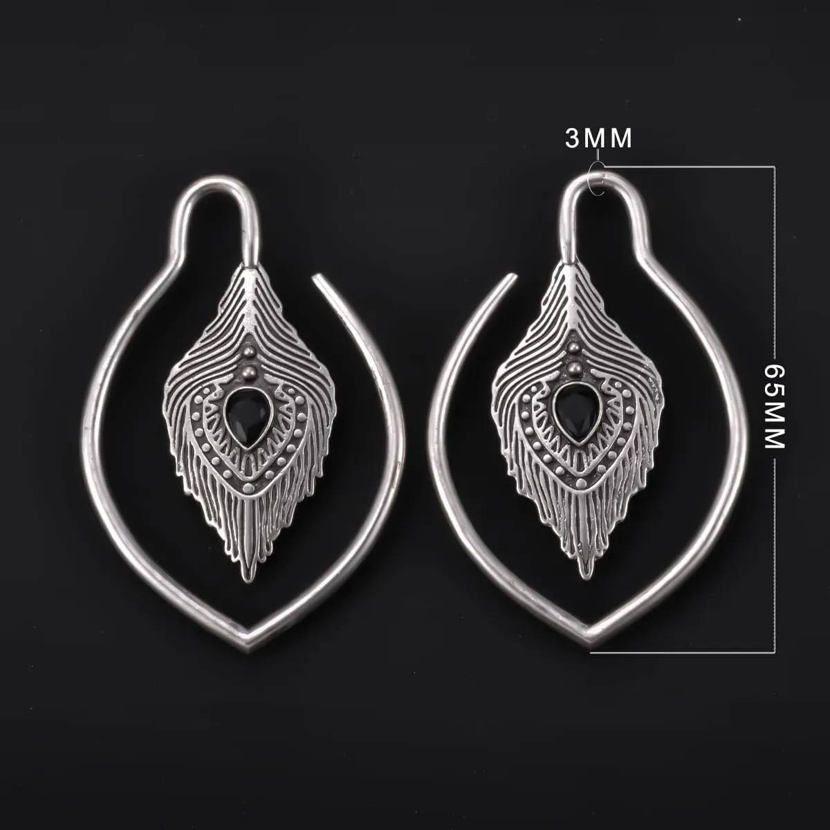 PONWAG 1 Pair 8g Ear Weights For Stretched Ears Lock Plug Dangle Gauge Ear Hanger Tunnels 3mm Ear Gauge Expander Body Piercing Jewelry
