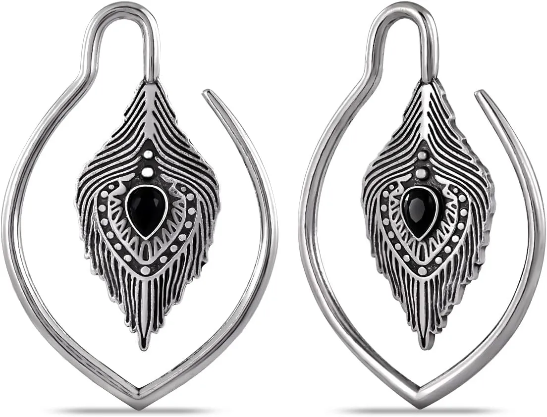 PONWAG 1 Pair 8g Ear Weights For Stretched Ears Lock Plug Dangle Gauge Ear Hanger Tunnels 3mm Ear Gauge Expander Body Piercing Jewelry
