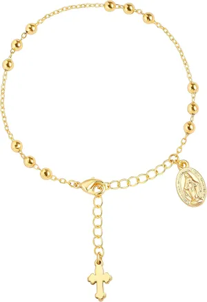POTESSA 18K Gold Plated Link Chain Bracelet For Women Cubic Zirconia Dainty Everyday Bracelet, Ideal Gift for Women