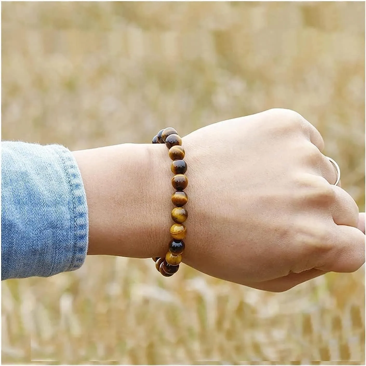 Prayer Beads,Beads Necklace,Bracelet, jewelry Tiger eyes Beads Bracelet Men Charm Natural Stone Bracelets For Man Handmade Yoga Couple Women Gemstone Jewelry 20cm Brace (Color : Prlor 14mm
