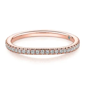 Premium Laboratory Created Diamond, 0.23 carat TW round brilliant curved wedding or eternity band in 14 carat rose gold
