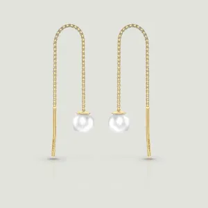 Pull-Through Pearl Drop Earrings