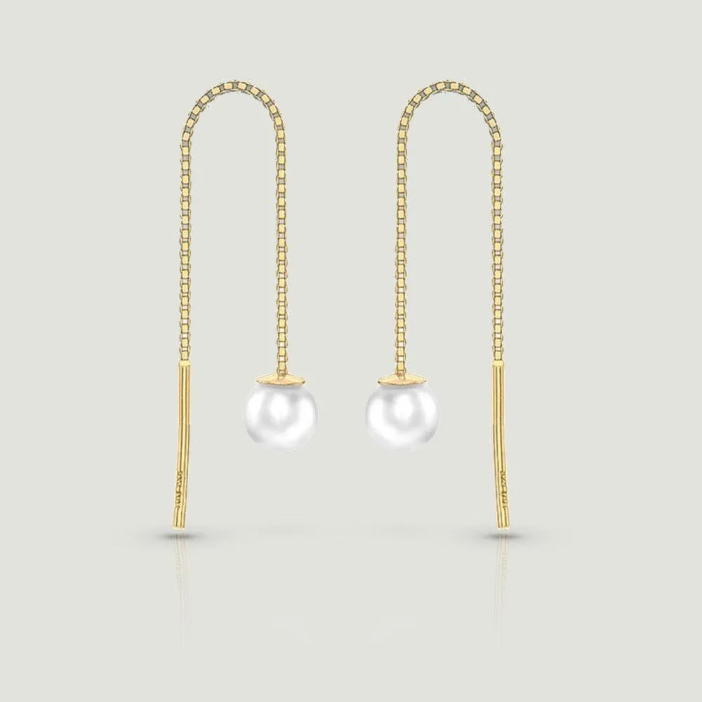 Pull-Through Pearl Drop Earrings