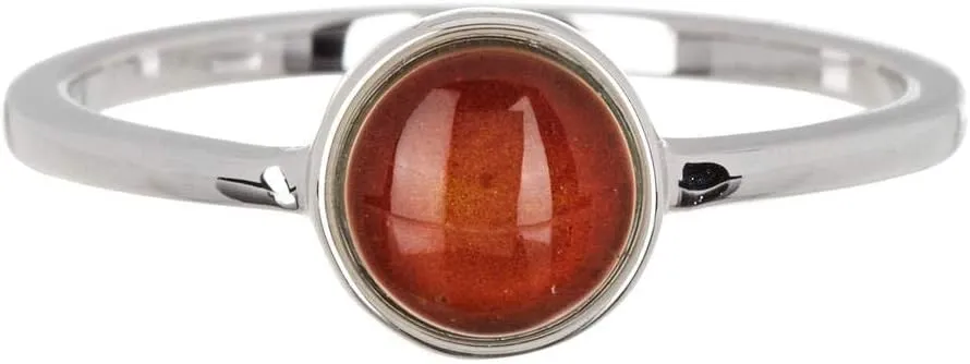 Pura Vida Silver Round Mood Ring - Brass Base with Rhodium Plating, Jewelry Accessories Sizes 5-9
