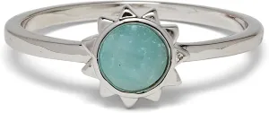 Pura Vida Silver Sunkissed Ring - Chalcedony Stone, Brass Base Band - Sizes 5-9