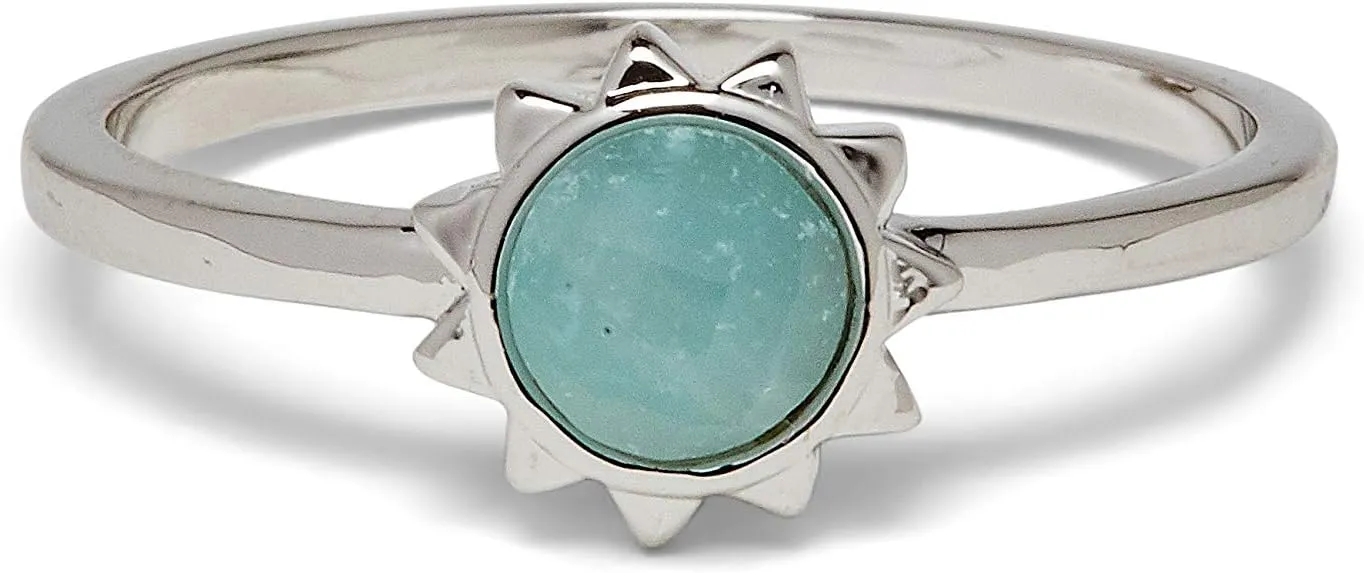 Pura Vida Silver Sunkissed Ring - Chalcedony Stone, Brass Base Band - Sizes 5-9