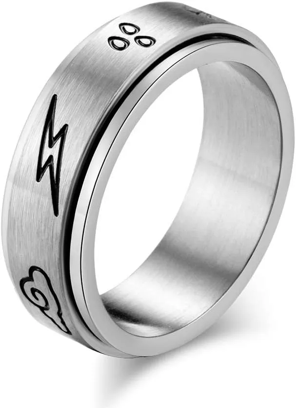 QINGDUO Engraved Faith Hope Love Natural weather Sun Moon Stars Clouds Thunder Rain Snow Spinner Ring for Anxiety,Inspirational Ring Fidget Anxiety Worry Rings for Women Men,Size 7-11