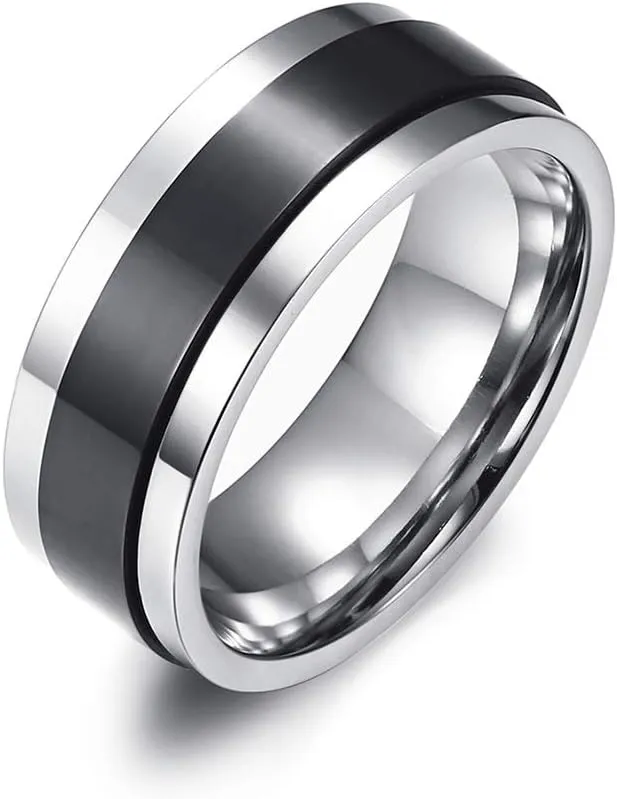 QINGDUO Faith Hope Love-Dainty Stainless Steel Inspirational Relieve Stress Rotatable Ring,Encouragement Gift for Sorority Sisters Friends,Anniversary Valentines Birthday,Size 7-12