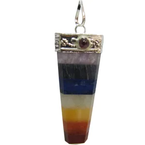 Quartz Healing Attracting Energy Reiki Prayer Seven Chakra Pendant w/ Gift Pouch