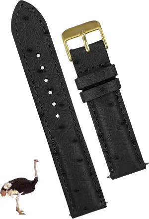 Quick Release Ostrich Leather Watch Bands Men Handmade Replacement Elegant Wrist Watch Straps Vintage Extra Soft Exotic Leather Strap 18mm 19mm 20mm 21mm 22mm