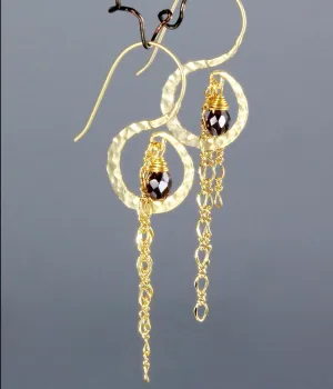 "Chantal" - Garnet Bridal Earrings