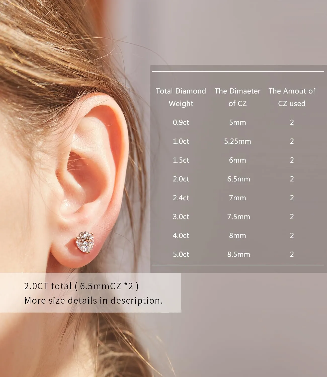 "STUNNING FLAME" 18K Gold Plated Silver Brilliant Cut Simulated Diamond Cubic Zirconia Stud Earrings