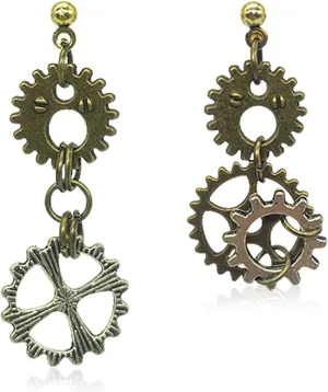 QUPENGXU Steampunk Vintage Clockwork Earrings Handmade Retro Clock Gear Drop Dangle Earrings For Women And Men