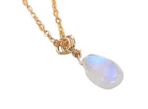 Rainbow Moonstone Pendant Necklace, 14K Gold Filled, Gifts For Women, Her, Mom, Brides, Weddings, Birthdays, Mothers Day, Anniversary, Graduation, 20 Inches Long