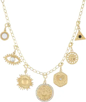 Rambling Rose 14K DIY Necklace,Beach by the Sea Gold Shell Pendant Necklaces Holiday Necklace Fruit Necklace For Women