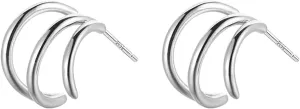 Reffeer Solid 925 Sterling Silver Multi Hoop Earrings Cuff Huggie for Women Teens Wrap Stud Earrings